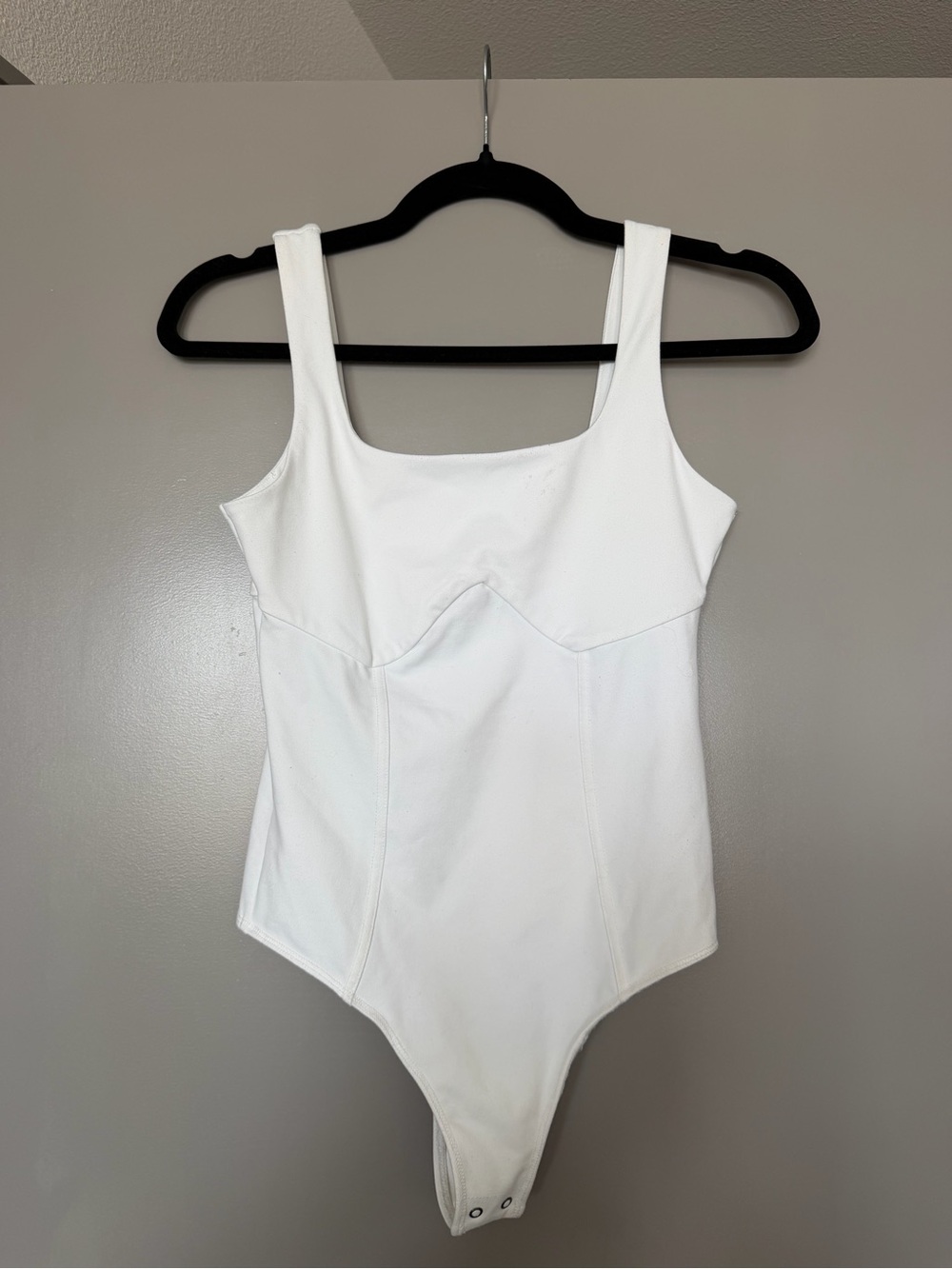Abercrombie & Fitch White Square-Neck Bodysuit